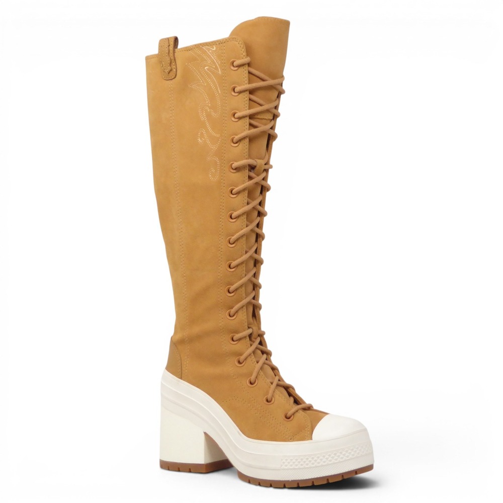 Converse Chuck 70 De Luxe Heel XX Platform Knee High Western Boot Wheat Tan 6.5